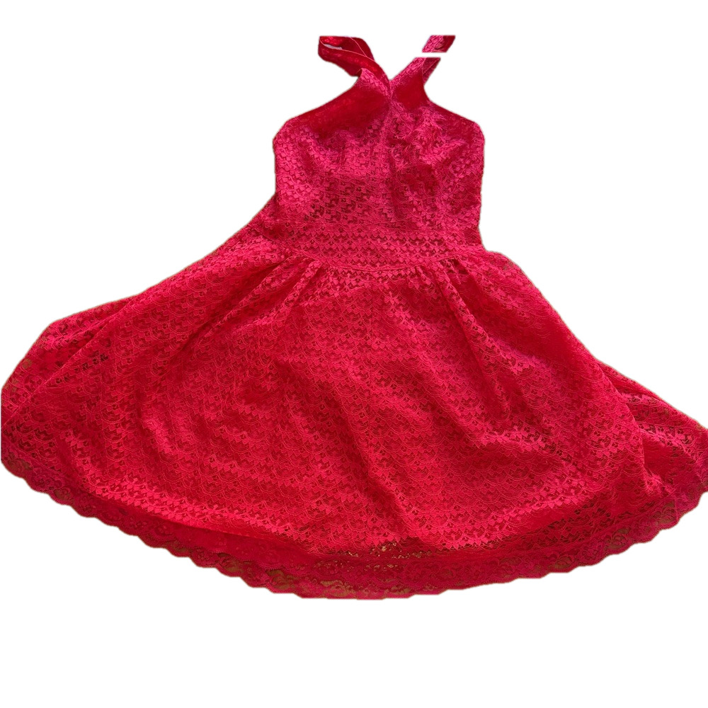 MODA International Red Lace Halter Dress size 4 Dress EUC - Picture 4 of 13